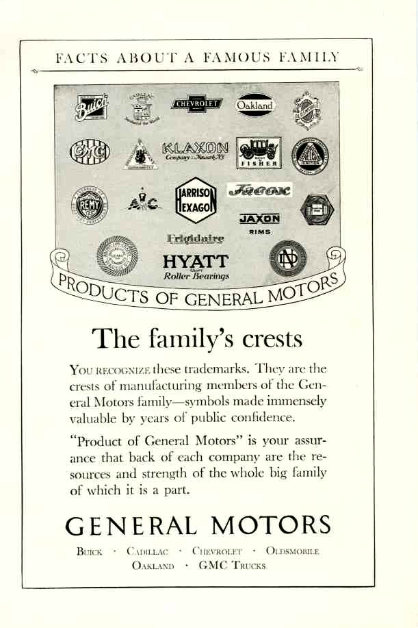 1924 General Motors Auto Advertising